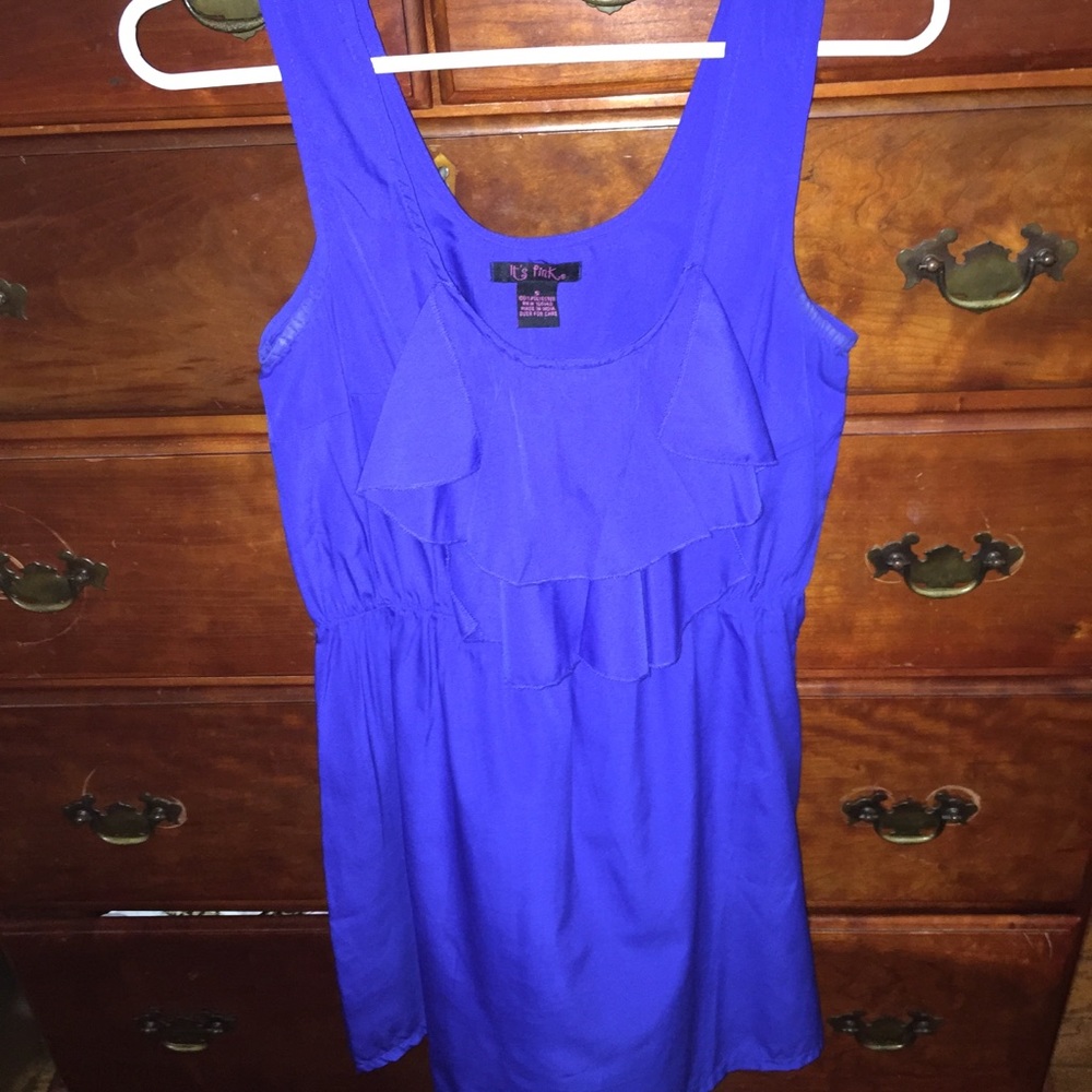 Royal Blue. Small ruffle dress